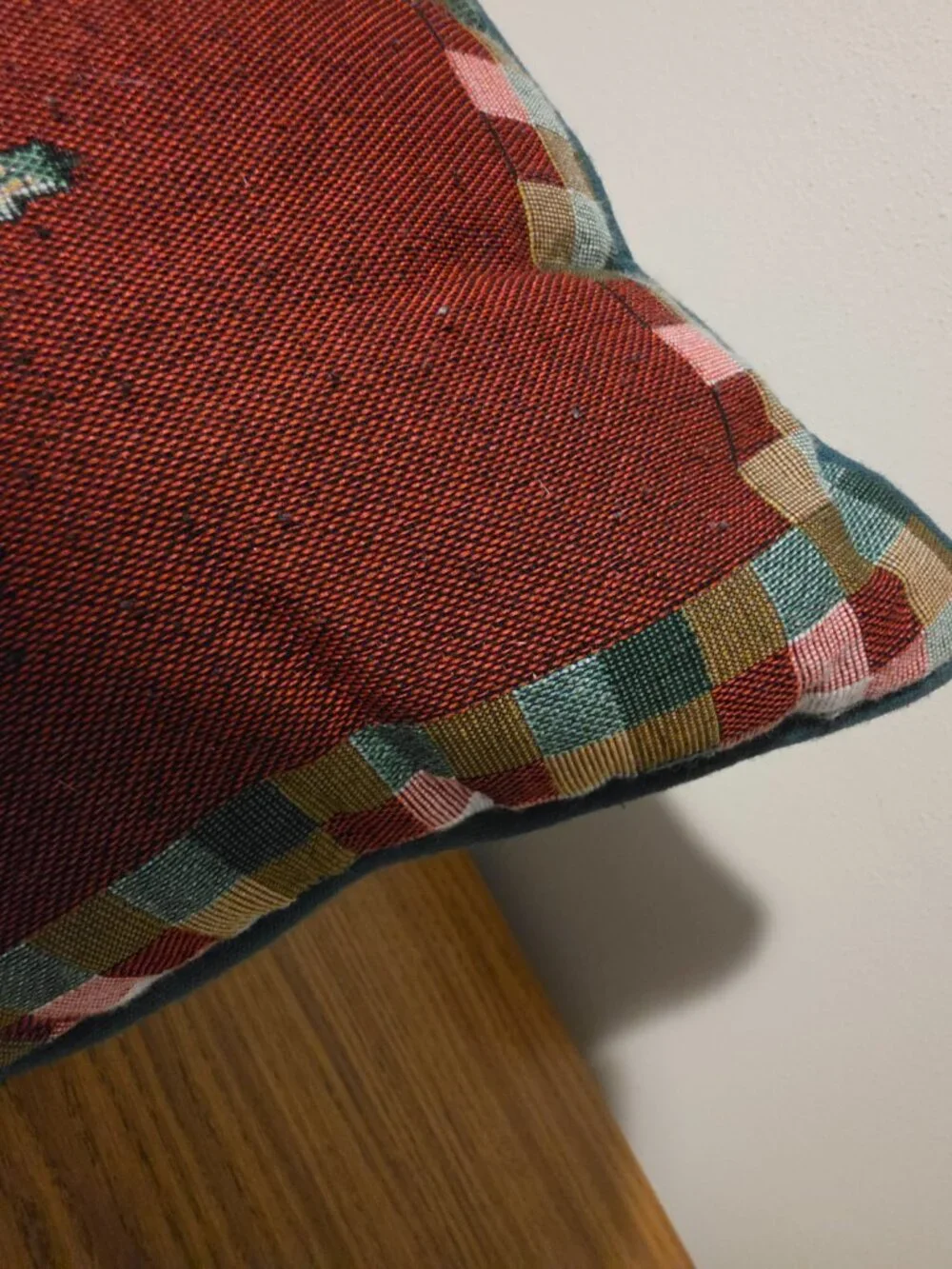 Vintage Christmas Trees Tapestry Throw Pillow Plaid Gingham Check Accent 15x11